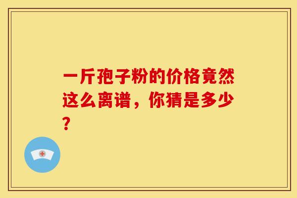 一斤孢子粉的价格竟然这么离谱，你猜是多少？
