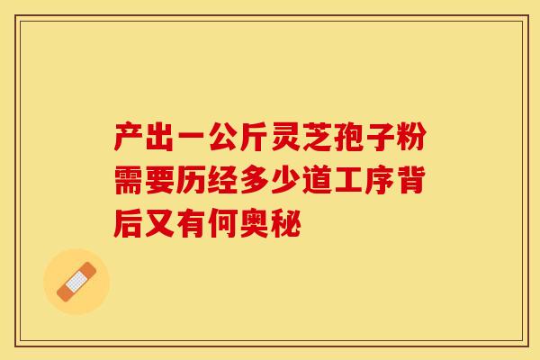 产出一公斤灵芝孢子粉需要历经多少道工序背后又有何奥秘