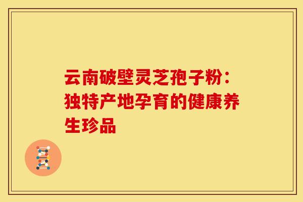 云南破壁灵芝孢子粉：独特产地孕育的健康养生珍品