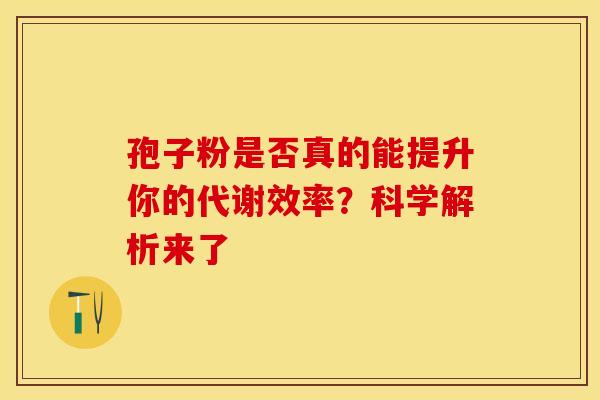 孢子粉是否真的能提升你的代谢效率？科学解析来了