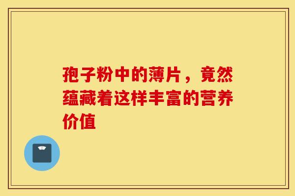 孢子粉中的薄片，竟然蕴藏着这样丰富的营养价值