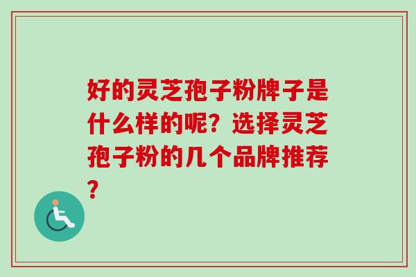 好的灵芝孢子粉牌子是什么样的呢？选择灵芝孢子粉的几个品牌推荐？