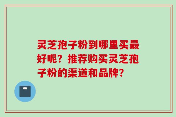 灵芝孢子粉到哪里买最好呢?推荐购买灵芝孢子粉的渠道和品牌?
