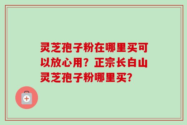 灵芝孢子粉在哪里买可以放心用？正宗长白山灵芝孢子粉哪里买？