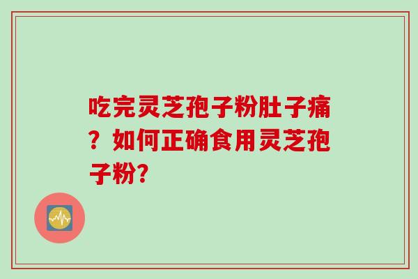 吃完灵芝孢子粉肚子痛？如何正确食用灵芝孢子粉？