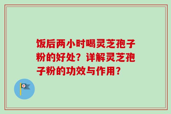 饭后两小时喝灵芝孢子粉的好处?详解灵芝孢子粉的功效与作用?