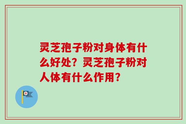 灵芝孢子粉对身体有什么好处？灵芝孢子粉对人体有什么作用？