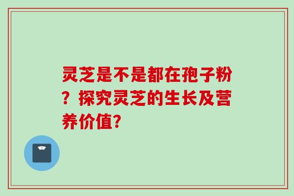 灵芝是不是都在孢子粉?探究灵芝的生长及营养价值?