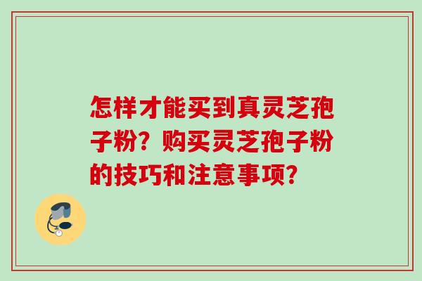 怎样才能买到真灵芝孢子粉？购买灵芝孢子粉的技巧和注意事项？