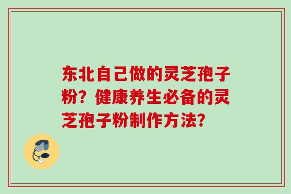 东北自己做的灵芝孢子粉？健康养生必备的灵芝孢子粉制作方法？