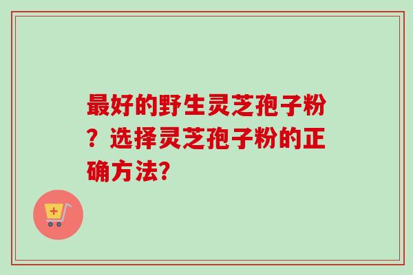 最好的野生灵芝孢子粉？选择灵芝孢子粉的正确方法？