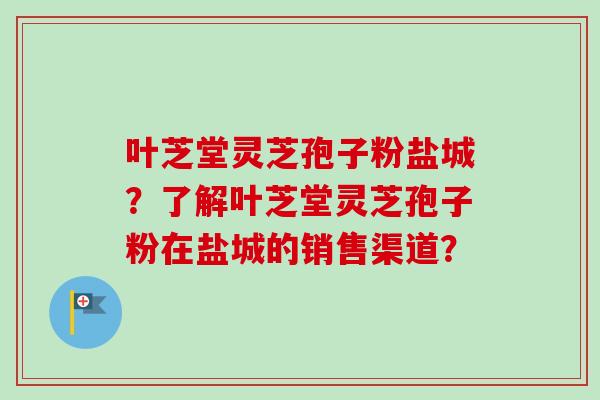 叶芝堂灵芝孢子粉盐城？了解叶芝堂灵芝孢子粉在盐城的销售渠道？
