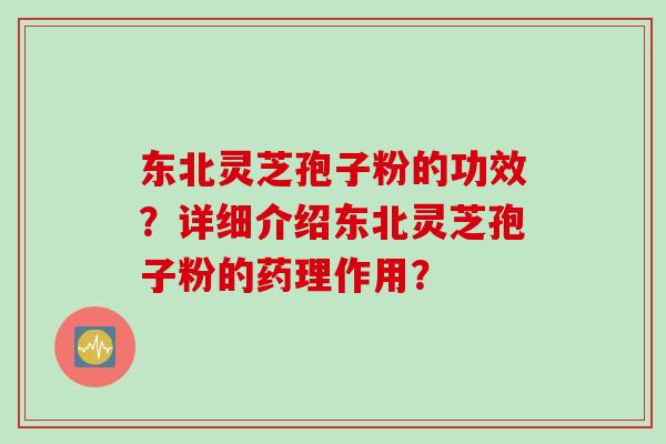 东北灵芝孢子粉的功效？详细介绍东北灵芝孢子粉的药理作用？