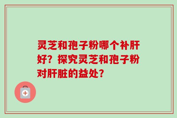 灵芝和孢子粉哪个补肝好？探究灵芝和孢子粉对肝脏的益处？