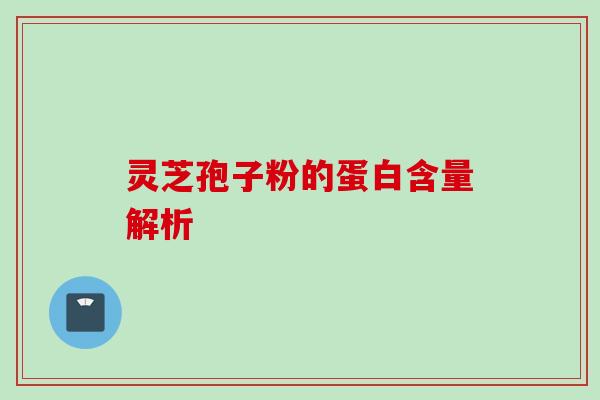 灵芝孢子粉的蛋白含量解析