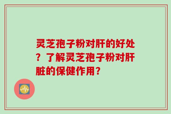 灵芝孢子粉对肝的好处？了解灵芝孢子粉对肝脏的保健作用？