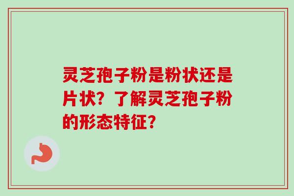 灵芝孢子粉是粉状还是片状？了解灵芝孢子粉的形态特征？