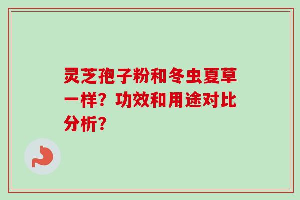 灵芝孢子粉和冬虫夏草一样？功效和用途对比分析？