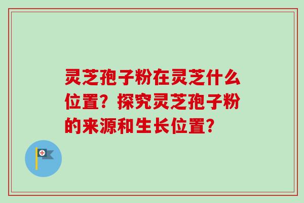 灵芝孢子粉在灵芝什么位置？探究灵芝孢子粉的来源和生长位置？