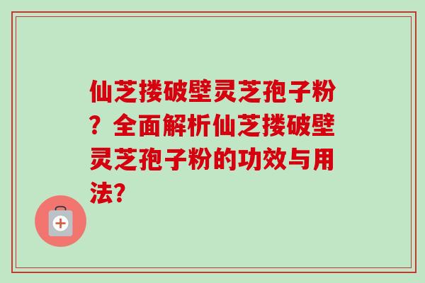 仙芝搂破壁灵芝孢子粉？全面解析仙芝搂破壁灵芝孢子粉的功效与用法？