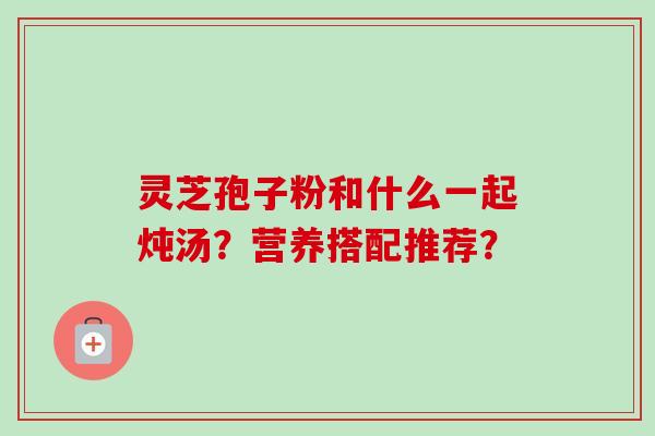 灵芝孢子粉和什么一起炖汤?营养搭配推荐?