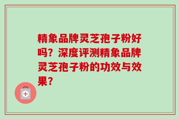 精象品牌灵芝孢子粉好吗?深度评测精象品牌灵芝孢子粉的功效与效果?