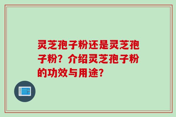 灵芝孢子粉还是灵芝孢子粉?介绍灵芝孢子粉的功效与用途?