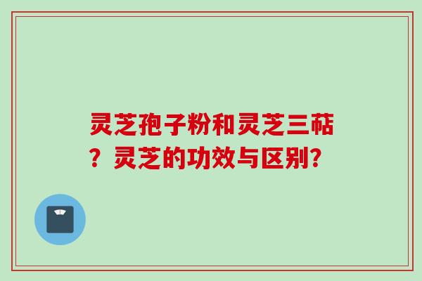 灵芝孢子粉和灵芝三萜？灵芝的功效与区别？