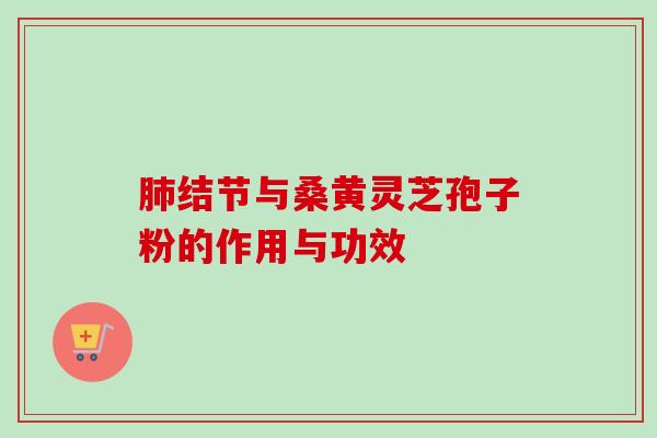 肺结节与桑黄灵芝孢子粉的作用与功效