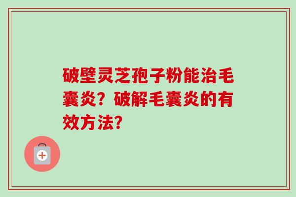 破壁灵芝孢子粉能治毛囊炎?破解毛囊炎的有效方法?