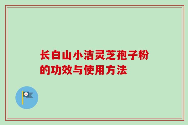 长白山小洁灵芝孢子粉的功效与使用方法