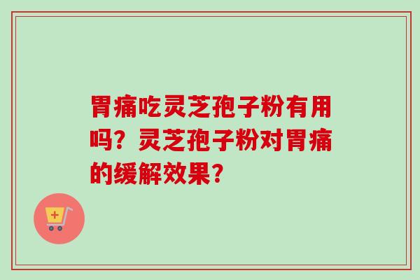 胃痛吃灵芝孢子粉有用吗?灵芝孢子粉对胃痛的缓解效果?