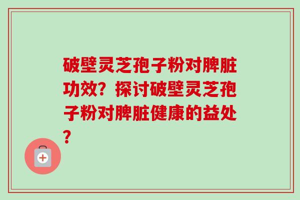 破壁灵芝孢子粉对脾脏功效?探讨破壁灵芝孢子粉对脾脏健康的益处?