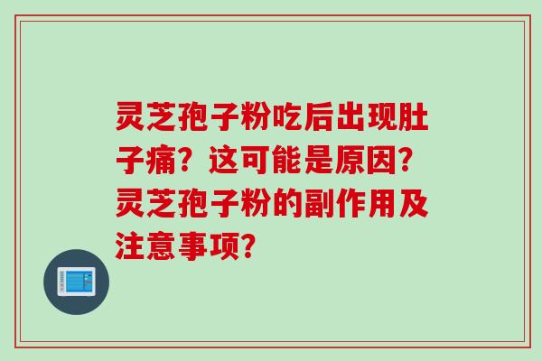 灵芝孢子粉吃后出现肚子痛?这可能是原因?灵芝孢子粉的副作用及注意事项?