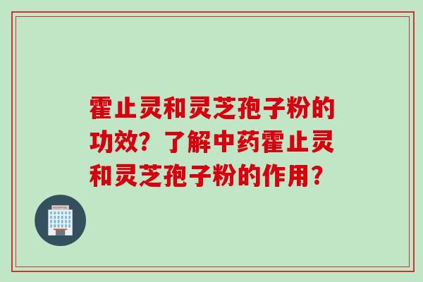 霍止灵和灵芝孢子粉的功效？了解霍止灵和灵芝孢子粉的作用？