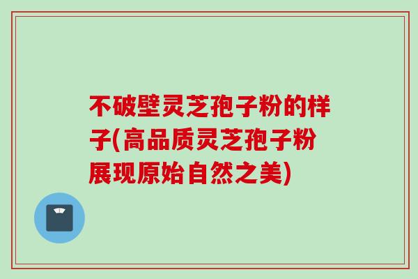 不破壁灵芝孢子粉的样子(高品质灵芝孢子粉展现原始自然之美)