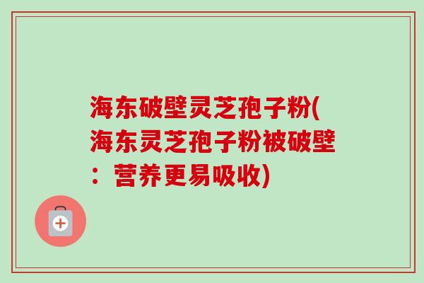 海东破壁灵芝孢子粉(海东灵芝孢子粉被破壁：营养更易吸收)