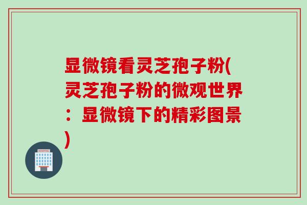 显微镜看灵芝孢子粉(灵芝孢子粉的微观世界：显微镜下的精彩图景)