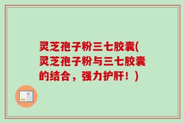 灵芝孢子粉三七胶囊(灵芝孢子粉与三七胶囊的结合，强力护肝！)