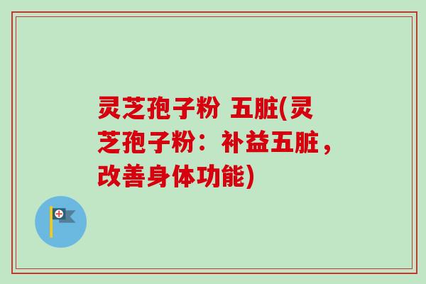 灵芝孢子粉 五脏(灵芝孢子粉：补益五脏，改善身体功能)