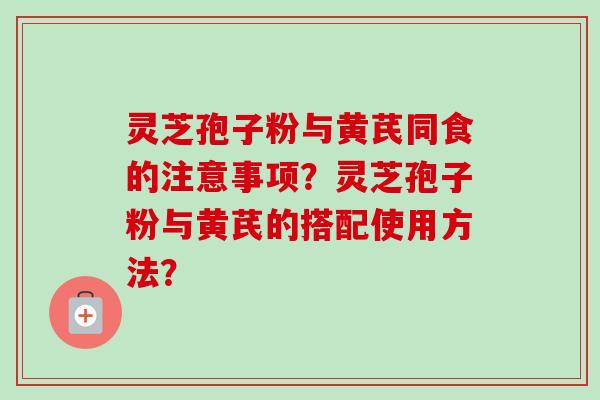 灵芝孢子粉与黄芪同食的注意事项?灵芝孢子粉与黄芪的搭配使用方法?