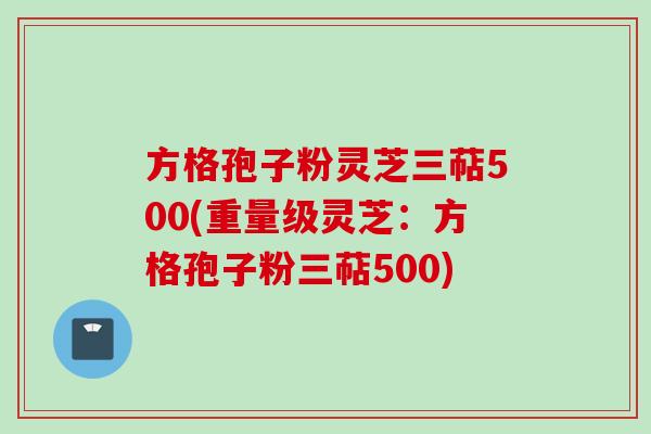 方格孢子粉灵芝三萜500(重量级灵芝:方格孢子粉三萜500)