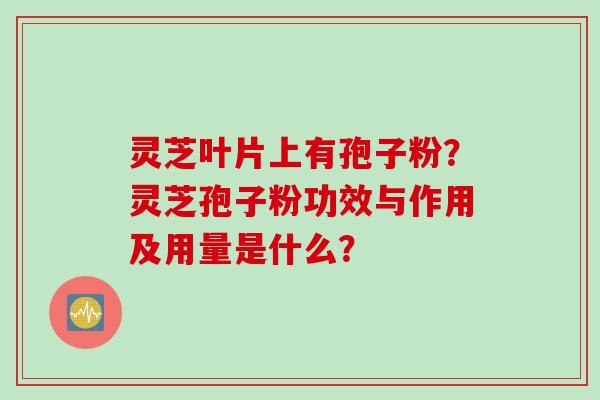 灵芝叶片上有孢子粉？灵芝孢子粉功效与作用及用量是什么？