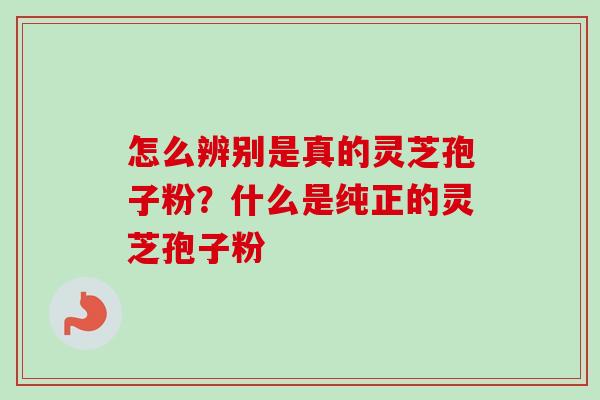 怎么辨别是真的灵芝孢子粉？什么是纯正的灵芝孢子粉