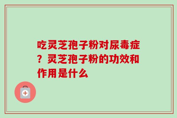 吃灵芝孢子粉对尿毒症？灵芝孢子粉的功效和作用是什么