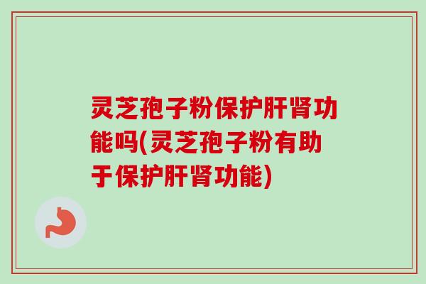灵芝孢子粉保护肝肾功能吗(灵芝孢子粉有助于保护肝肾功能)