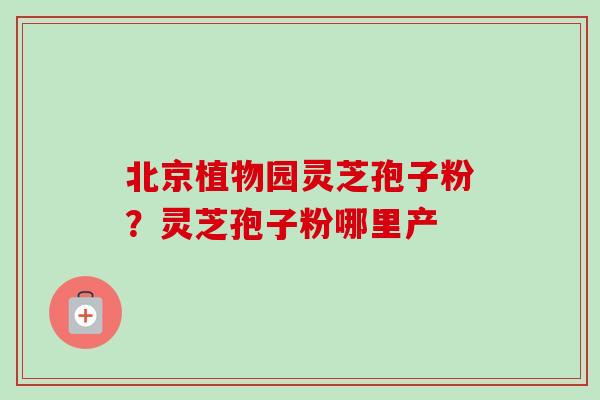 北京植物园灵芝孢子粉？灵芝孢子粉哪里产