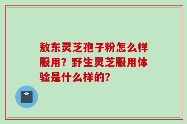 敖东灵芝孢子粉怎么样服用？野生灵芝服用体验是什么样的？