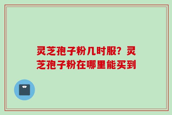 灵芝孢子粉几时服?灵芝孢子粉在哪里能买到