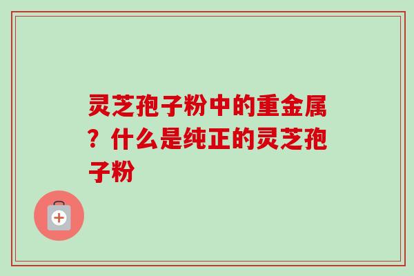 灵芝孢子粉中的重金属？什么是纯正的灵芝孢子粉